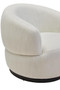 Bordo Textured Cream Curved Swivel Chair