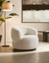 Bordo Textured Cream Curved Swivel Chair