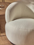 Bordo Textured Cream Curved Swivel Chair