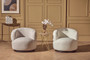 Bordo Textured Cream Curved Swivel Chair