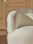 Bordo Textured Cream Curved Swivel Chair