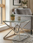 Allure Square Silver Finish End Table