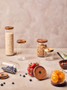 Tromso Round Glass Storage Jar with Acacia Lid 560 ml