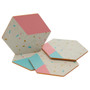 Mimo Set of 4 Hexagonal Patterned Cork Coasters