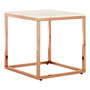 Allure Square White Marble and Rose Gold Square End Table