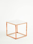 Allure Square White Marble and Rose Gold Square End Table