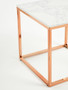 Allure Square White Marble and Rose Gold Square End Table