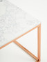 Allure Square White Marble and Rose Gold Square End Table