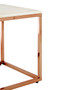 Allure Square White Marble and Rose Gold Square End Table