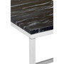 Allure Square Black / White Marble End Table