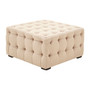 Stella Beige Linen Button Tufted Footstool