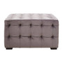 Stella Grey Velvet Button Tufted Footstool