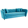 Riva Cyan Velvet 3 Seat Sofa