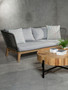 Opus 3 Seat Rope Woven Sofa with Grey Cushions