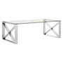Allure Clear Glass Cross Legs Coffee Table