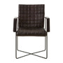 Buffalo Black Leather Weave Chair