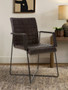 Buffalo Iron And Grey Leather Weave Chair