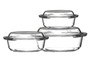 Set Of 3 Borosilicate Glass Casserole Dishes