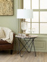 Artisan Round Acacia Wood Side Table with Mosaic Edge