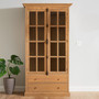Lyon Washed Grey Finish Oak Wood Tall Cabinet