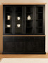 Lyon Black Oak Wood Large Cabinet