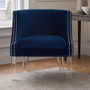 Clarence Navy Blue Velvet Chair with Acrylic Legs