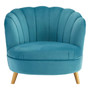 Orlina Blue Velvet Chair with Gold Wood Legs