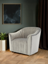 Opel Grey Velvet Armchair