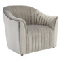 Opel Grey Velvet Armchair