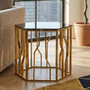 Alvaro Gold and Black Hexagonal Side Table