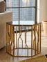 Alvaro Gold and Black Hexagonal Side Table