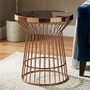 Alvaro Copper Finish Round Side Table