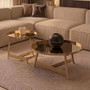 Alvaro Gold Set Of 2 Round Coffee Tables