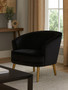 Louxor Black Velvet Round Chair