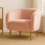 Louxor Pink Velvet Round Armchair