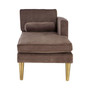 Louxor Grey Velvet / Left Arm Chaise Longue