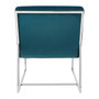 Vogue Teal Velvet Curved Cocktail Chair
