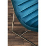 Vogue Teal Velvet Curved Cocktail Chair
