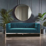 Vogue 3 Seat Teal Velvet Sofa