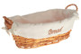 Willow Small Oblong Wicker Bread Basket With Cream Inner