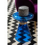 Martini Blue Glass / Gold Finish Side Table
