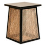 Cebu Natural Cane and Black Elm Wood Side Table