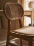 Cebu Beige Fabric and Grey Wash Elm Wood Dining Chair