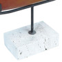 Westo Natural Wood Horizontal Sculpture With Travertine Base Westo Natural Wood Horizontal Sculpture With Travertine Base