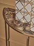 Vita Half Moon Console Table with Black Agate Top