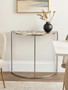 Vita Half Moon Console Table with White Agate Top