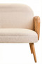 Cebu Ivory Fabric and Cane 2 Seat Sofa with Elm Wood Legs