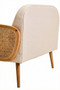 Cebu Ivory Fabric and Cane 2 Seat Sofa with Elm Wood Legs