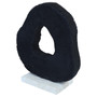 Tibor Black Mango Wood Sculpture With Travertine Base Tibor Black Mango Wood Sculpture With Travertine Base