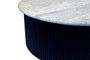 Walton Travertine Top Coffee Table with Black Acacia Wood Base Walton Travertine Top Coffee Table with Black Acacia Wood Base